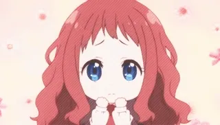 😳 Anime, Fille, Mignon, Kawaii, Dessin animé, Manga telegram sticker