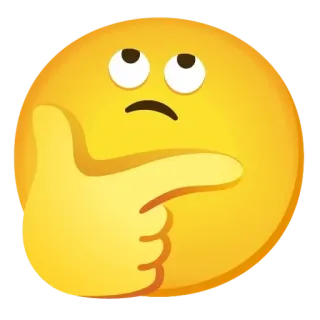 🤔 suy nghĩ, emoji, câu hỏi, trầm ngâm, nghi ngờ telegram sticker