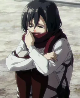 🥺 Mikasa Ackerman Attack on Titan อนิเมะ, มิคาสะ แอคเคอร์แมน, ผ่าพิภพไททัน, AOT telegram sticker