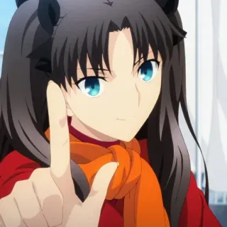 Rin Tohsaka • @aninestickersii whatsapp stickers