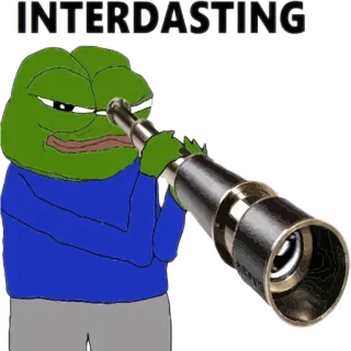 🔭 Pepe the Frog INTERDASTING meme, Pepe the Frog, Internet meme, interdasting telegram sticker