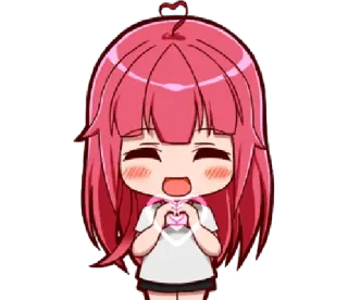 ❤️ chica anime, chibi, lindo, dibujos animados, kawaii, corazón, amor, manga telegram sticker