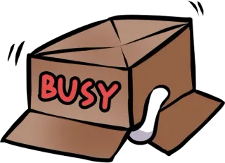 😑 BUSY kotak, sibuk, kucing, hewan, kartun telegram sticker