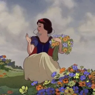 ⛄️ Snow White 백설공주, 디즈니, 만화, 공주, 꽃, 애니메이션 telegram sticker