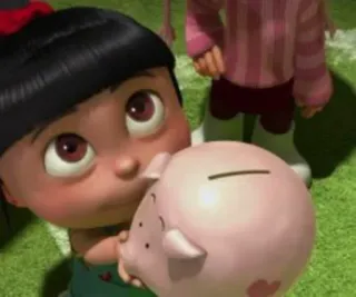 🐷 Agnes Despicable Me cartoon, piggy bank, character, animation telegram sticker