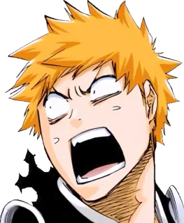 😱 Ichigo Kurosaki Bleach Ichigo, Kurosaki, Bleach, Anime, Manga, zszokowany, przestraszony whatsapp sticker