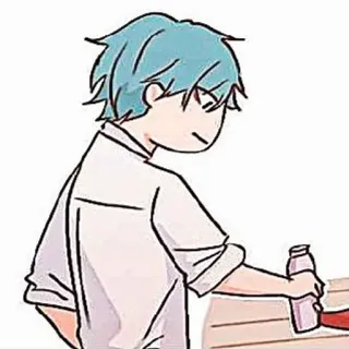 🎸 อนิเมะ, เด็กผู้ชาย, การ์ตูน, นม, ขวด, น่ารัก telegram sticker