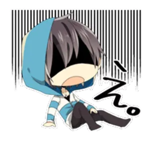 😐 Anime, Chibi, Sommeil, Dessin animé, Manga whatsapp sticker
