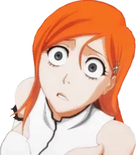 😨 Orihime Inoue Bleach Anime, Manga, Orihime, Bleach, Postać, Zszokowany whatsapp sticker