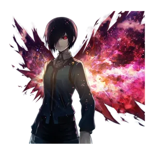 😈 Touka Kirishima Tokyo Ghoul 애니메이션, 도쿄 구울, 키리시마 토우카, 구울, 날개, 카구네 telegram sticker