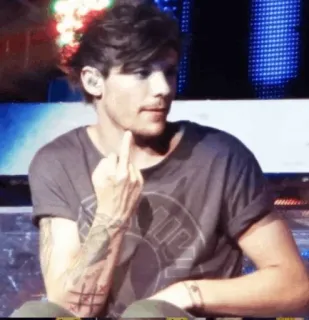 🥛 Louis Tomlinson doigt d'honneur, offensant, geste, musicien, chanteur telegram sticker