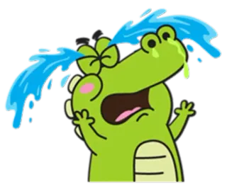 🐊 ワニ, 泣く, 悲しい, 絵文字, ステッカー, 漫画 telegram sticker