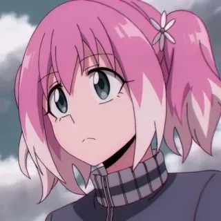 🥺 Anime, Mädchen, rosa Haare, Cartoon, Figur telegram sticker
