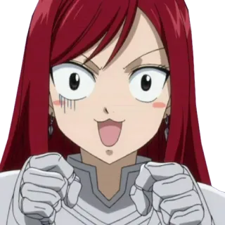 😳 Erza Scarlet Fairy Tail anime, erza scarlet, fairy tail, engraçado, fofo telegram sticker