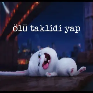 😑 ölü taklidi yap 토끼, 토끼, 죽은, 흉내, 죽은 척, 웃긴 whatsapp sticker