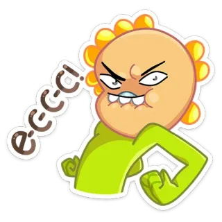 😊 eeee! dibujos animados, personaje, enfadado, expresión, ilustración, sticker whatsapp sticker
