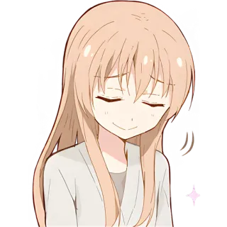 😌 애니메이션, 여자, 귀여운, 행복한, 웃는, 카와이 telegram sticker