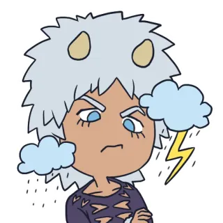 😠 en colère, tempête, météo, nuages, éclair telegram sticker