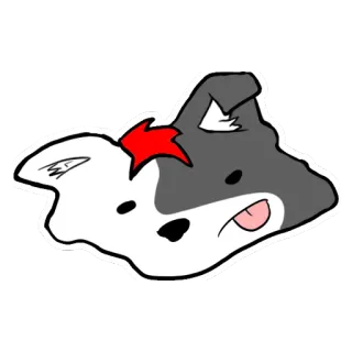 🕐 стикер, мультфильм, собака, животное, голова telegram sticker