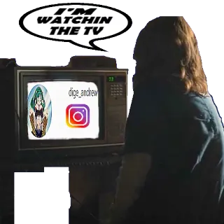 📺 I'M WATCHIN THE TV watching tv, television, instagram, dige_andrew telegram sticker