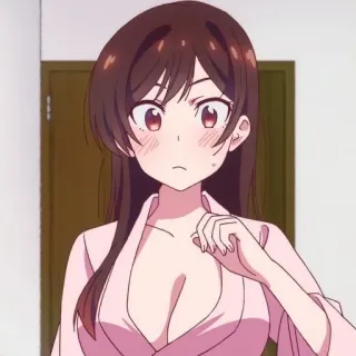 ❤️‍🔥 Chizuru Ichinose Rent-A-Girlfriend Anime, Ragazza, Chizuru Ichinose, Rent-a-Girlfriend, Cartone animato, Personaggio, Carino telegram sticker