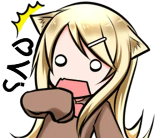 😳 Ovs? Аниме, Девушка-кошка, Удивлённый/ая, Милый/ая, Кавай telegram sticker