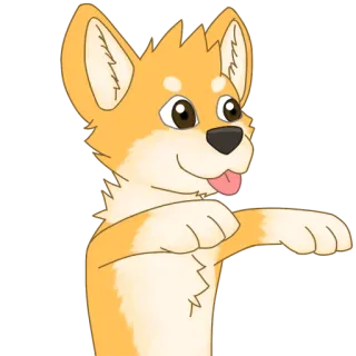 😛 cane, corgi, cartone animato, carino, animale, animale domestico telegram sticker