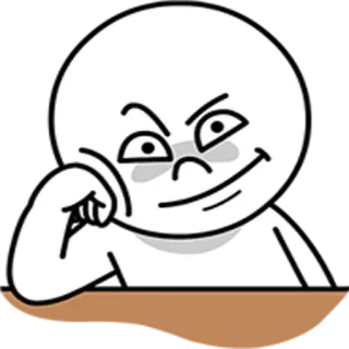 😏 presuntuoso, malvagio, machiavellico, meme, personaggio, cartone animato telegram sticker