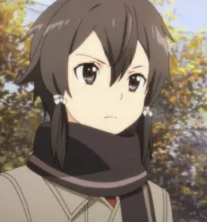 ⚔ Kirigaya Suguha Sword Art Online Anime, Personnage, Fille, Écharpe, Sword Art Online, Kirigaya, Suguha whatsapp sticker