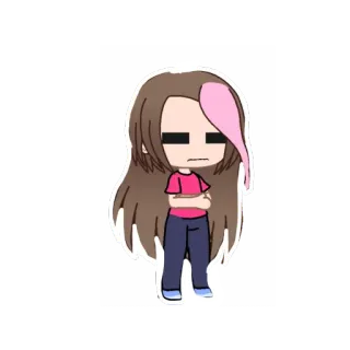 😑 Gacha Life, ตัวละคร, อนิเมะ, ผู้หญิง, การ์ตูน telegram sticker