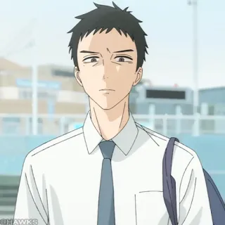 🎎 Anime, Homme, Sérieux, Bureau, École telegram sticker