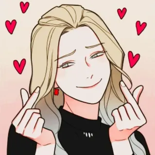 😍 женщина, сердечки, корейский жест сердца, k-pop, любовь, милый, рисунок telegram sticker