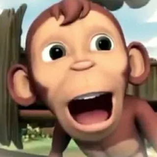 🐒 scimmia, cartone animato, animale whatsapp sticker