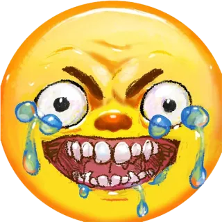😂 Эмодзи, Злой, Лицо, Плачущий, Желтый telegram sticker