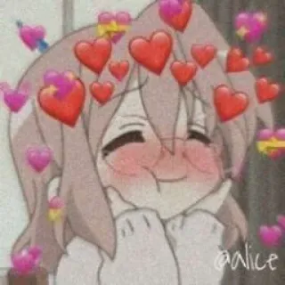 🖤 @alice Fille anime, Coeurs, Mignon, Rougeur, Kawaii, Amour telegram sticker