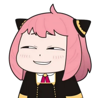 😈 Anya Forger Spy x Family anime, spy x family, anya forger, süß, cartoon, manga, pinke haare, lustig telegram sticker
