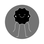 😌 cute, cartoon, illustration, simple, black and white telegram sticker