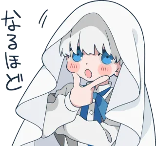 🤔 なるほど Anime, Kreskówki, Myślenie, Słodkie, Japoński, Manga telegram sticker