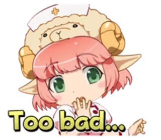 🖐 Too bad... anime, cute, girl, sheep, nurse, expression telegram sticker