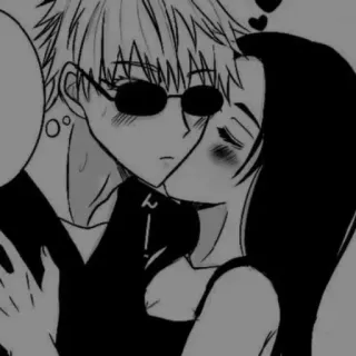 ❄️ ん! anime, kiss, couple, romance, manga, love, hearts telegram sticker