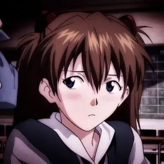🎪 Asuka Langley Soryu Neon Genesis Evangelion anime, teenager, school uniform, tv show, cartoon, japanese anime telegram sticker