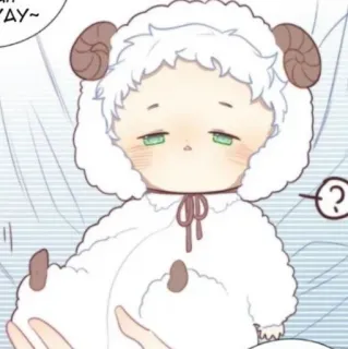 🍭 YAY~ Anime, Dibujos animados, Oveja, Lindo, Suave, Muñeca, Bebé, Cosplay whatsapp sticker