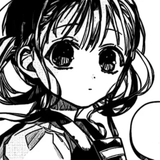 ✉️ 动漫, 漫画, 女孩, 女学生, 黑白, 卡通 telegram sticker