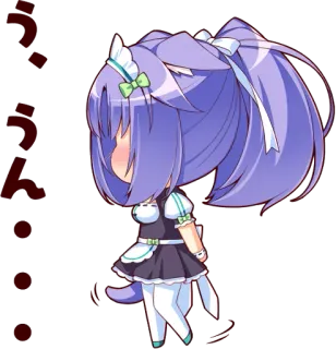🙄 ? ん ? アニメ, ちび, 猫耳, 質問 telegram sticker