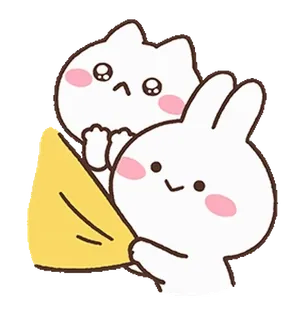 🥺 การ์ตูน, สัตว์, กระต่าย, น่ารัก, แมว telegram sticker