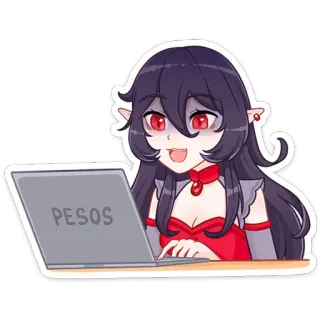 😄 PESOS anime, cartoon, pesos, money, computer telegram sticker