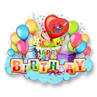 🎈 HAPPY BIRTHDAY anniversaire, ballons, fête, cadeau, cadeau, fête whatsapp sticker