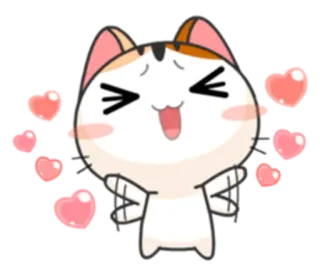 🥰 cat, hearts, love, cute, animal, sticker, cartoon telegram sticker