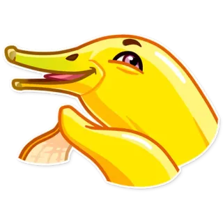 😄 мультфильм, желтый, утка, милый, эмодзи telegram sticker