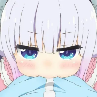 🍤 Kanna Kamui Miss Kobayashi's Dragon Maid 애니메이션, 칸나, 드래곤, 귀여운, 카와이, 코바야시네 메이드래곤 whatsapp sticker